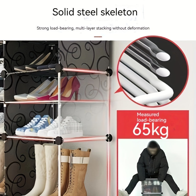 1pc Layer Shoe Rack With Door Folding Shoe Storage Stand