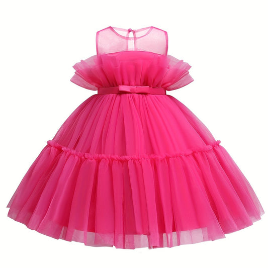 Toddler Girls Princess Dress with Hot Mesh Girls Holiday Dress