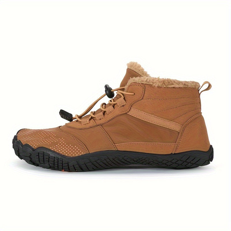 Adjustable Buckle Hiking Boots Plush Lining Non Slip Snow Bo