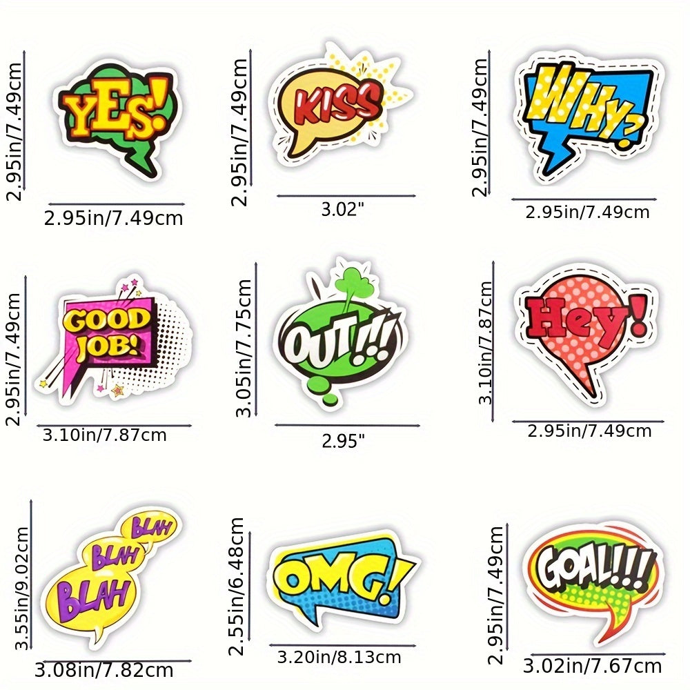 50 PCS Pop Style Text Stickers for Scrapbook Laptop Skateboard