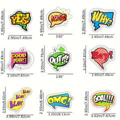50 PCS Pop Style Text Stickers for Scrapbook Laptop Skateboard