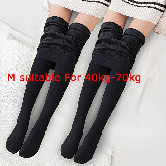 2 Pack Plush Lined Tights High Waist Thermal Leggings Women's Stockings