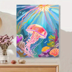 Underwater Ocean Theme DIY by Numbers Kit for Adults with Jellyfish & Coral Reef