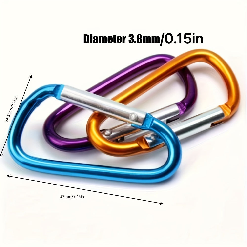 10 Pack Heavy Duty Carabiner Keychains for Camping, Hiking, Climbing
