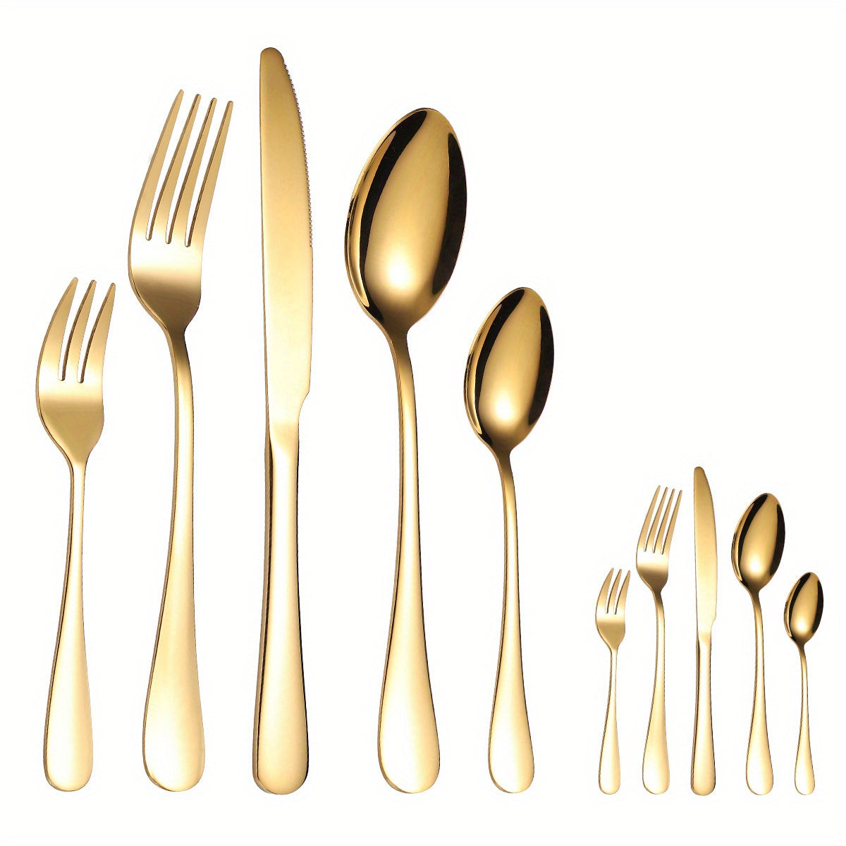 High Stainless Steel Cutlery Set Mirror Polished Fork Spoon Dishwasher Safe