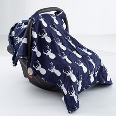 Girl's Car Seat Sunshade Cover with Cartoon Deer Pattern