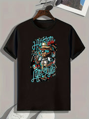 Bear Life Style Print Men's Graphic T shirt Casual Comfy Tees For Summer