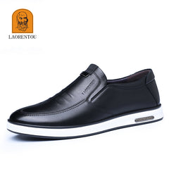 LAORENTOU Men's Leather Slip On Casual Dress Shoes