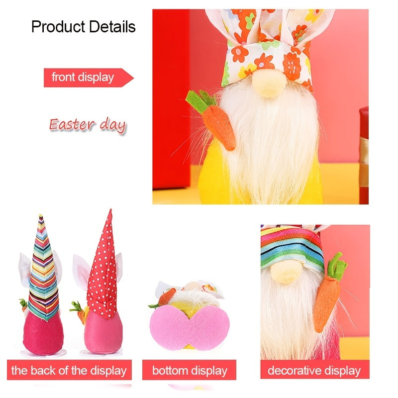 Easter Bunny Gnome Plush Doll Figure Decor Gift Home Ornament