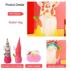 Easter Bunny Gnome Plush Doll Figure Decor Gift Home Ornament
