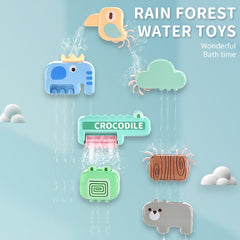Colorful Animals Bathing Sucker Bathtub Water Spray Play Set