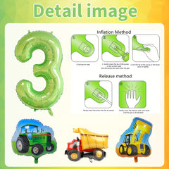 18pcs Tractor Birthday Party Supplies Construction Birthday Decorations