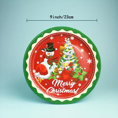 10pcs Christmas Beach Theme Disposable Dinner Plate Paper Cup Tableware