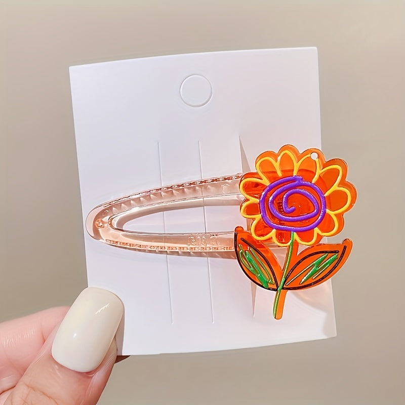 Baby Girls Cartoon Flowers Lollipop Hair Clips Headwear Hair Accessories