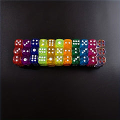 10pcs 12mm Acrylic Dice Set 11 Colors Hex Round Corner Bar KTV Entertainment