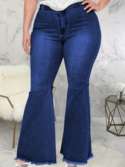 Women's Plus Size High Rise Flared Leg Jeans