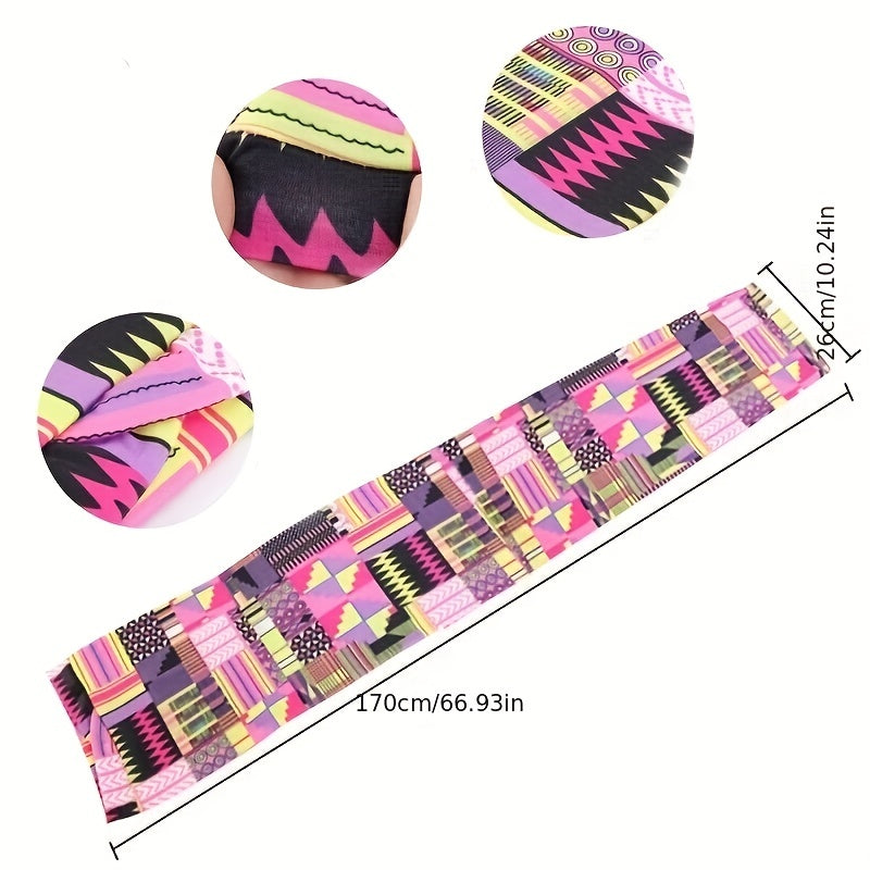 Boho Geometric Print Turban Hat Floral Pattern Chemo Cap Head Wrap