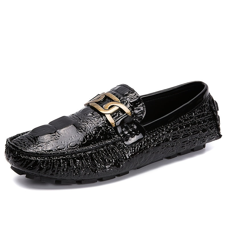 Women's Metal Chain Loafers Patent Leather Non Slip Flats