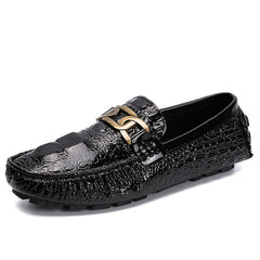 Women's Metal Chain Loafers Patent Leather Non Slip Flats
