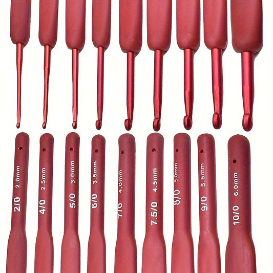 High Coloured Handle Crochet Hook For Arthritic Hands With Stitch Markers