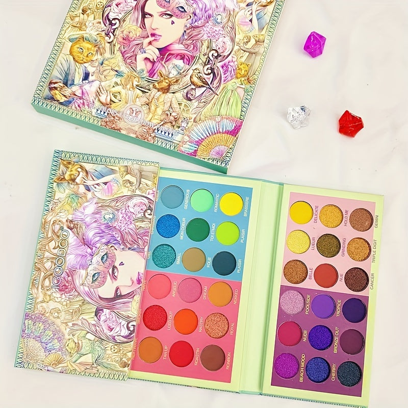 72-Color Rainbow Eyeshadow Palette Pearly Matte Finish