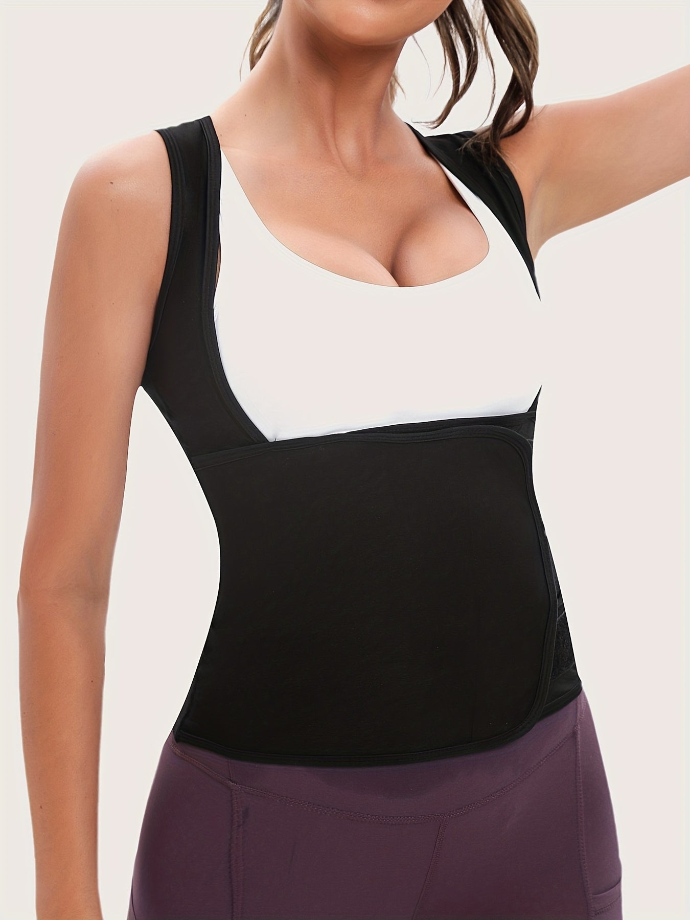 Racer Back Shaper Tops Waist Trainer Workout Fitness Tank Top