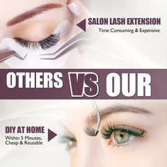 Soft Natural Reusable Cross Cluster Lashes DIY Eyelash Extensions at Home