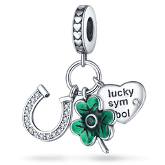 Shimmering Four Leaf Clover Lucky Charm Pendant