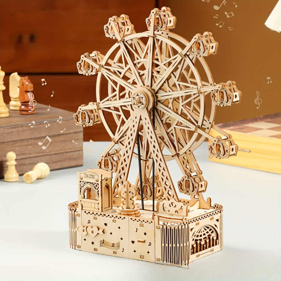 Ferris Wheel Musical Box Puzzle Wooden Jigsaw 183pcs