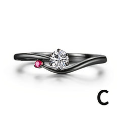 Gothic Punk Ring with Zircon Inlay for Women Girls Halloween Party