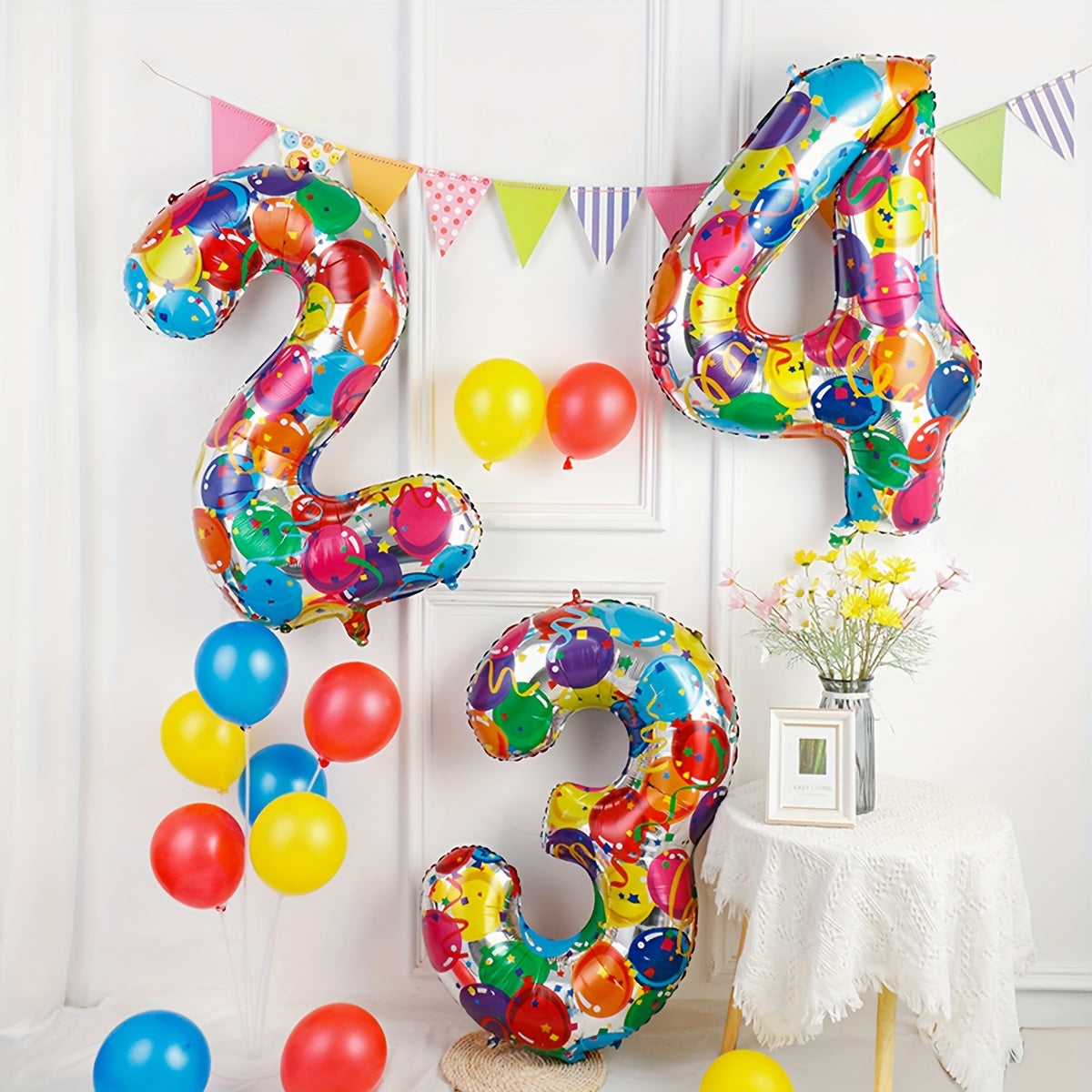 40 inch Rainbow Birthday Balloons Neon Large Party Supplies