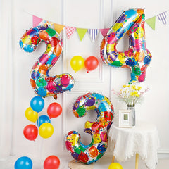 40 inch Rainbow Birthday Balloons Neon Large Party Supplies