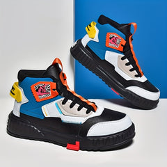 Men's Colorful High Top Lace Up Sports Sneakers