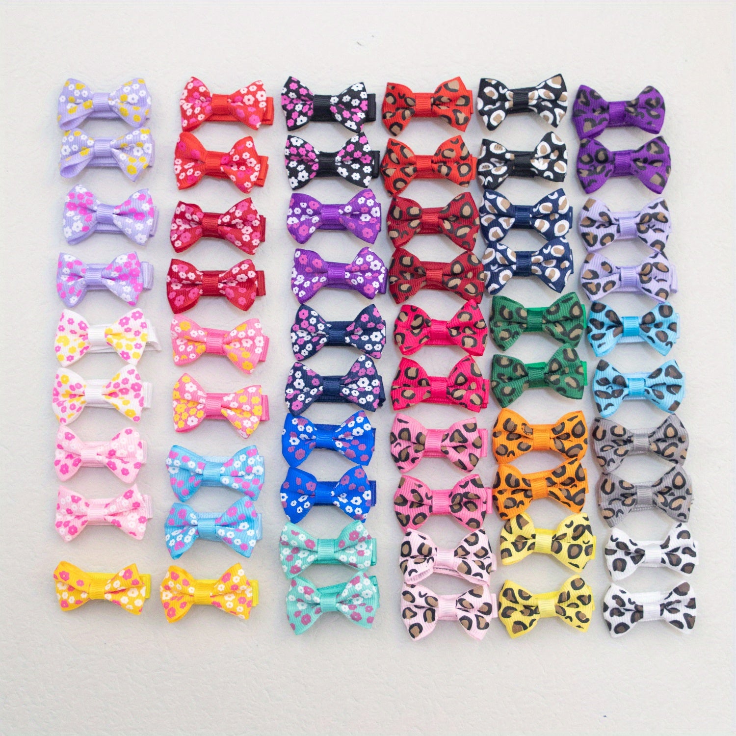 58pcs Leopard Print Bow Hair Clip Set for Girls