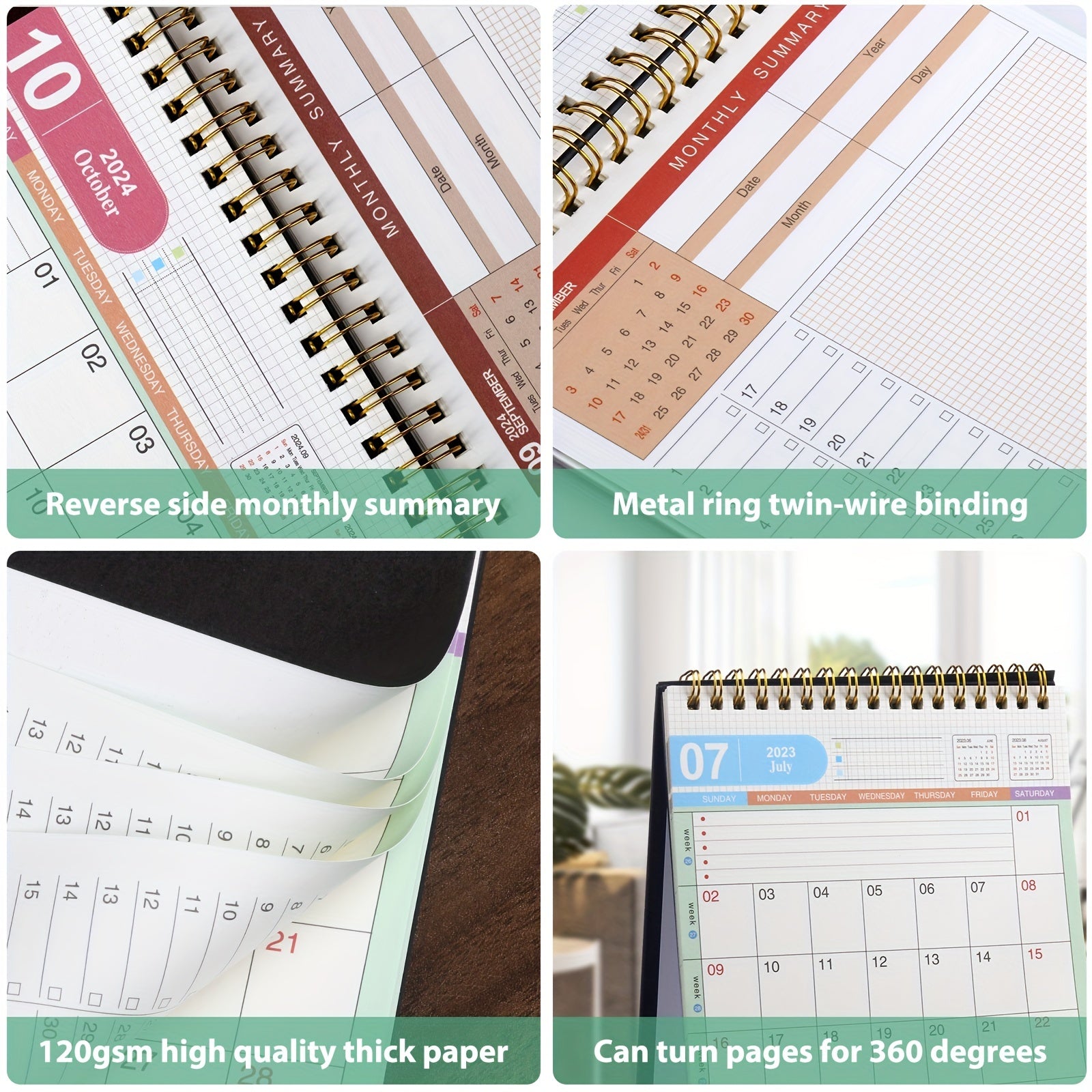 Desk Calendar Standing Flip Small Desktop Calendar