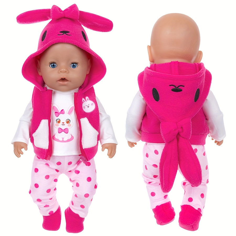 Rabbit Suit Doll Clothes Fit for 17 inch Doll Not Include Doll Gift