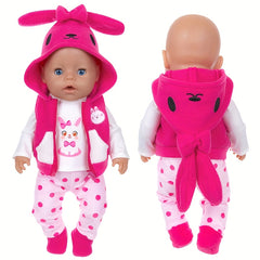 Rabbit Suit Doll Clothes Fit for 17 inch Doll Not Include Doll Gift