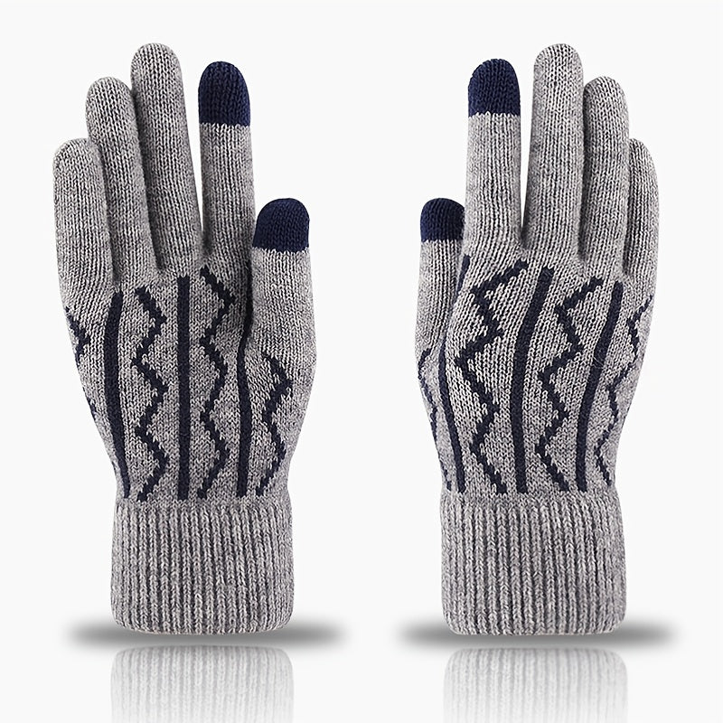 Warm Fleece Split Finger Men's Gloves Winter Touch Screen Cold Proof