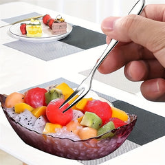 12pcs Stainless Steel Cocktail Forks Mini Salad Fruit Cake Tasting Fork