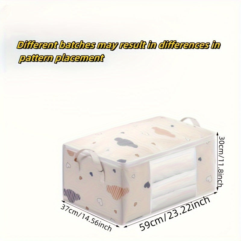 2pcs Large Capacity Clothes Storage Bag Organizer With Reinforced Handle
