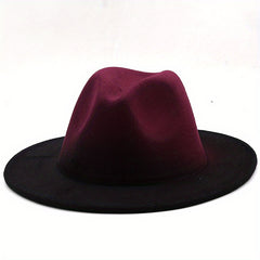 Gradient Wide Brim Fedora Hats for Outdoor Events