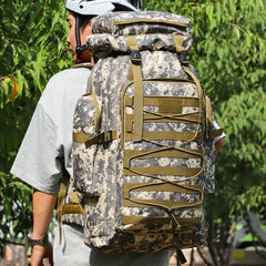 80L Waterproof Molle Camo Tactical Backpack Military Hiking Camping Travel Rucks
