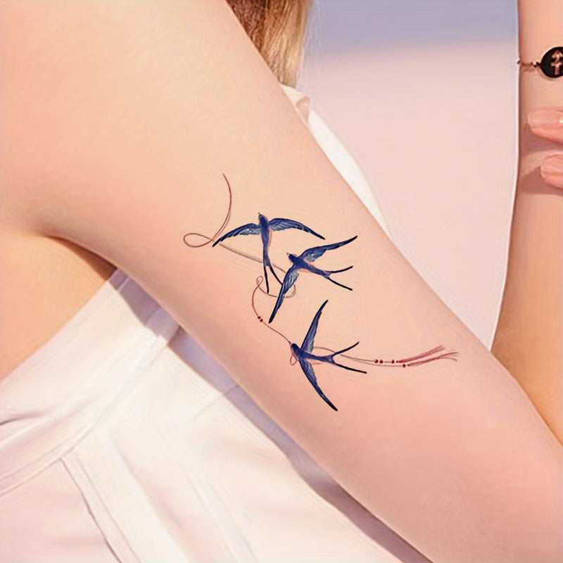 Colorful Bird Fly Tattoo Sticker Waterproof