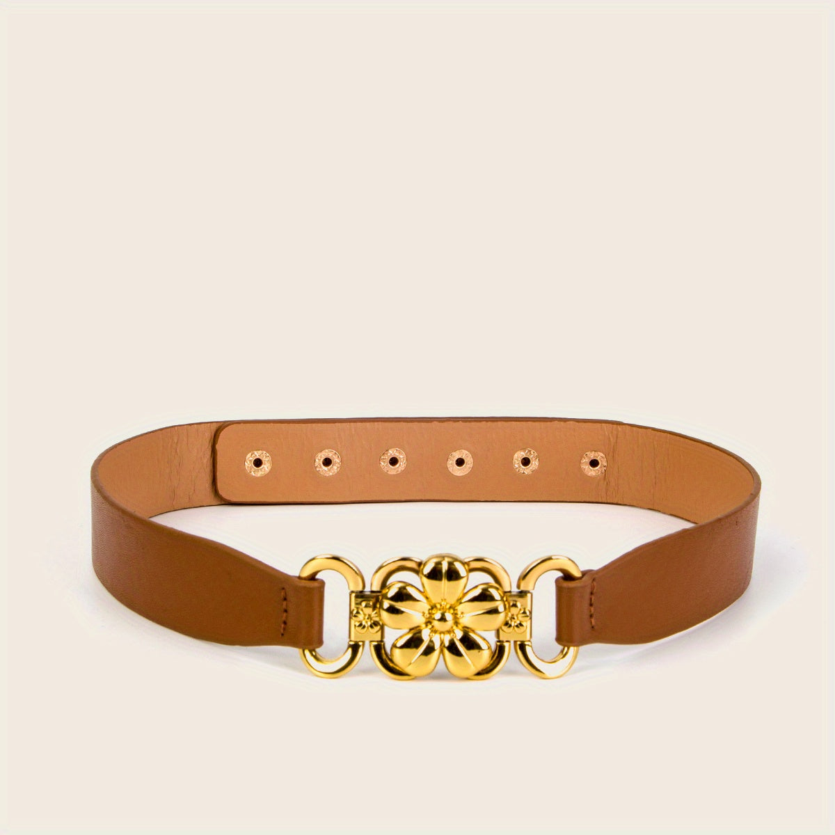 Vintage Flower Buckle Belt Elastic Wide Waistband for Women
