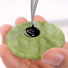 Jade Stone Eyelashes Glue Holder Grafting Eyelashes Glue Round Pallet