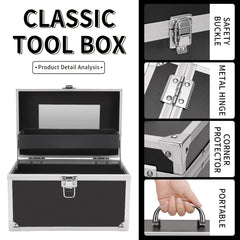 Portable Aluminum Makeup Case Cosmetic Organizer Box