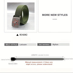 Men's Army Green Canvas Belt Casual Sports Belt