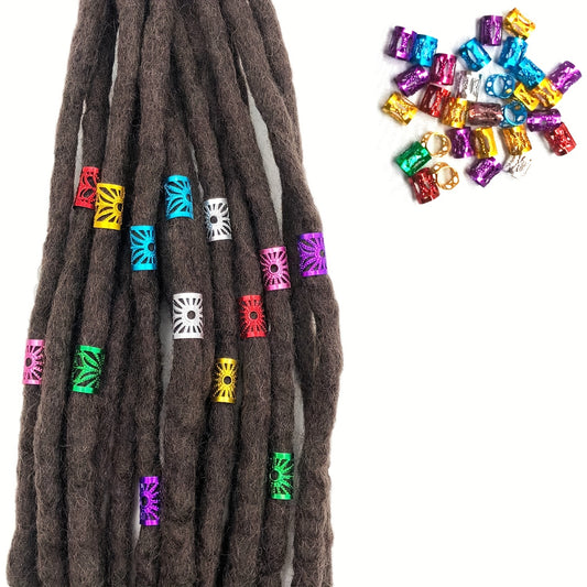 Colorful Dreadlock Hair Ring Metal Hair Styling Accessories