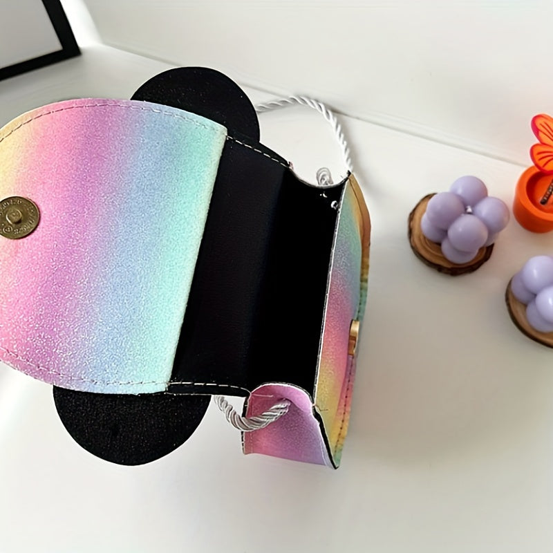 Girls Casual Colorful Bow Mouse Shaped Bag PU Shoulder Bag