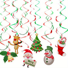 12pcs Xmas Snowman Hanging Swirls Decorations Indoor Outdoor